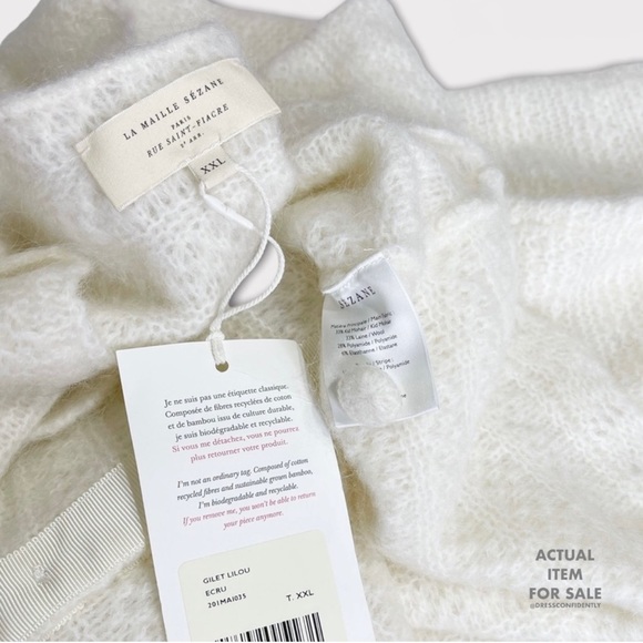 SÉZANE Lilou Mohair Wool Knit Jumper - White - Picture 8 of 8